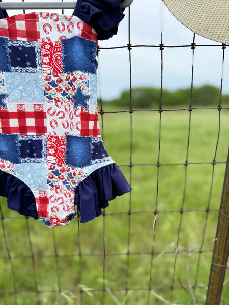 Patriotic Patchwork Swimsuit