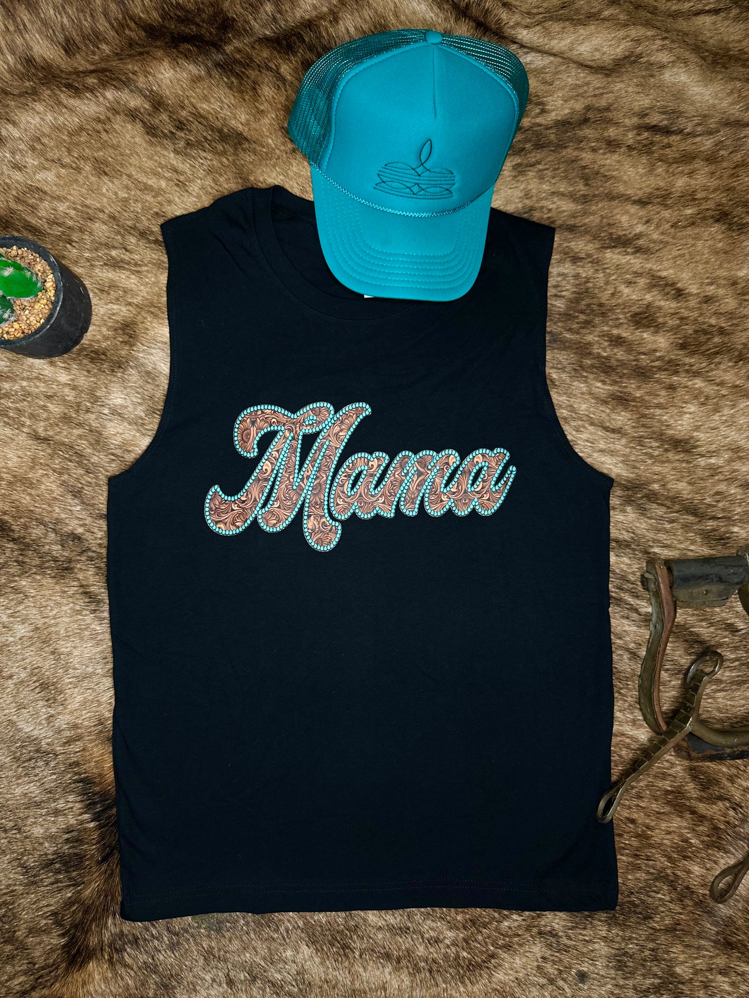 Turquoise Tooled Mama Tank