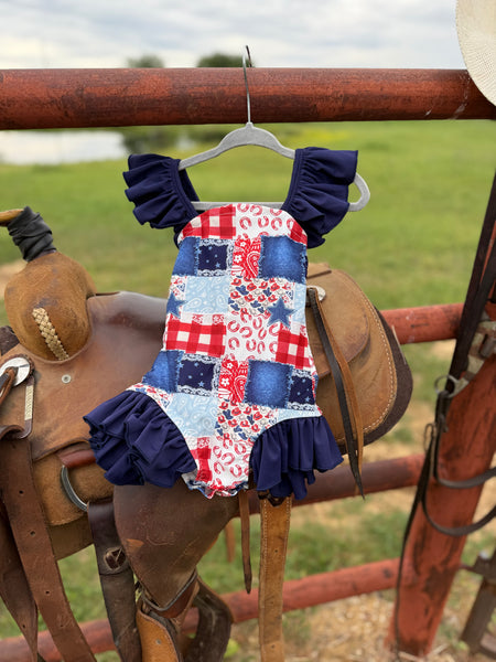 Patriotic Patchwork Swimsuit