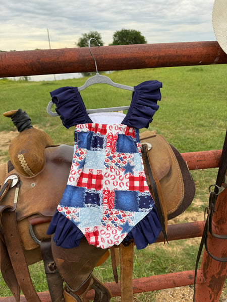Patriotic Patchwork Swimsuit