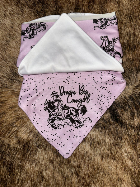 Dream Big Cowgirl Drool Bib Set