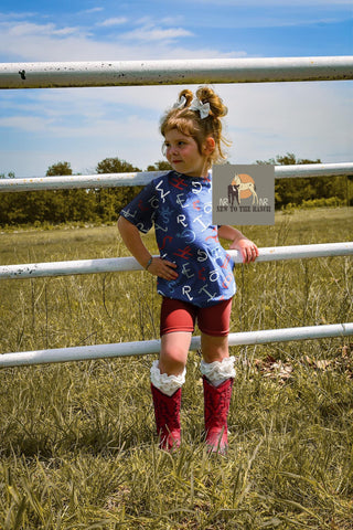 Red, White & Branded Pool to Pasture Shirt {Bamboo Top}