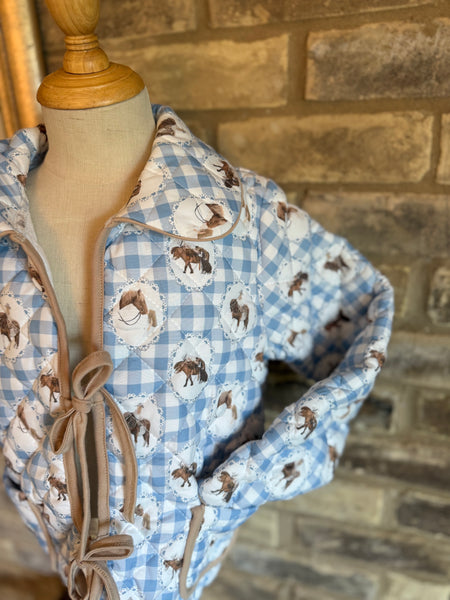 The Gingham Pony Quilted Jacket