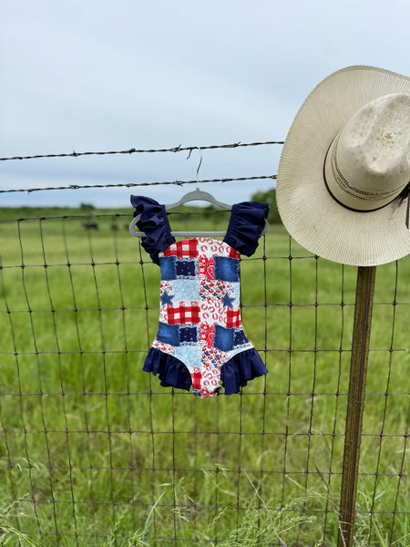 Patriotic Patchwork Swimsuit