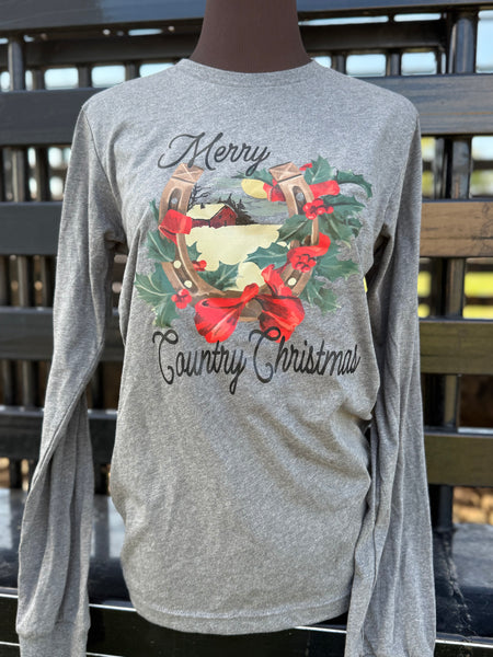 Merry Country Christmas-Gray