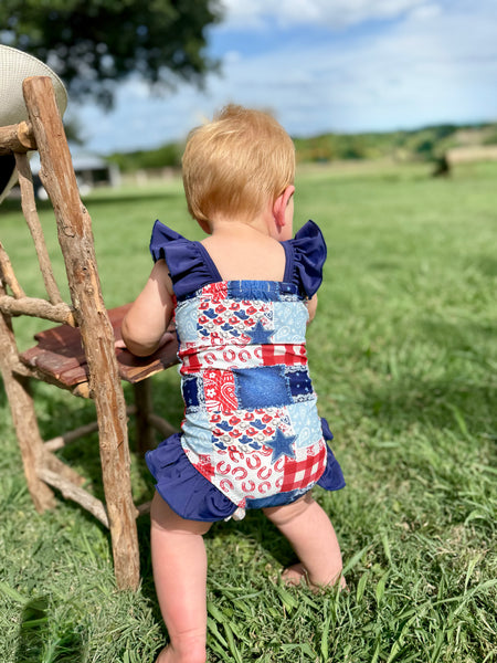 Patriotic Patchwork Swimsuit