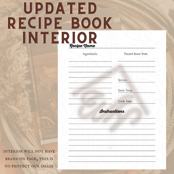 Recipe Book - Saddle Cover